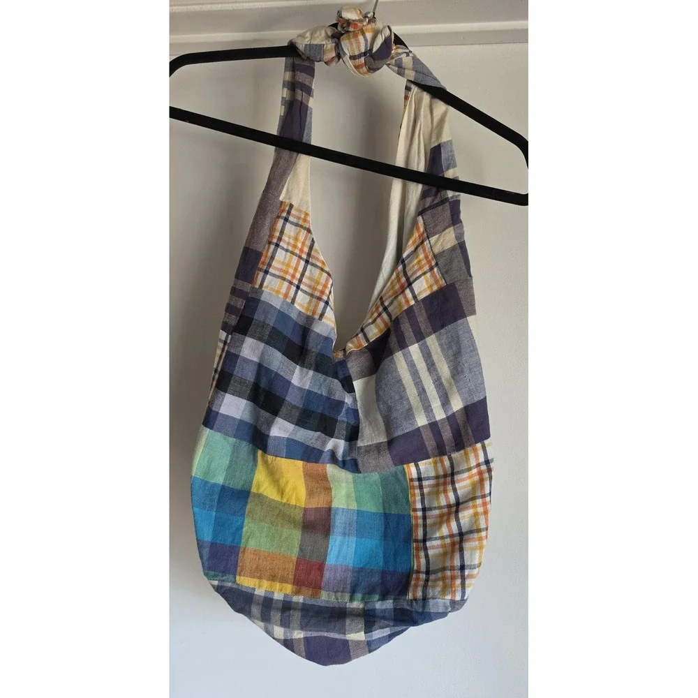 American Eagle Outfitters Hobo Bag Multicolor Plaid Cotton Boho Shoulder Purse
